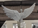 Small Silver Spread Angel Wings Diamante & Mosaic Ornament