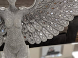 Large Silver Spread Angel Wings Diamante & Mosaic Ornament