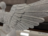 Large Silver Spread Angel Wings Diamante & Mosaic Ornament