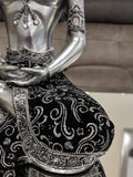 Silver & Black Sitting Lotus Buddha Ornament