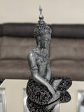 Silver & Black Sitting Praying Lotus Buddha Ornament