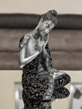 Silver & Black Left Hand Facing Buddha Ornament