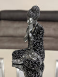 Silver & Black Left Hand Facing Buddha Ornament