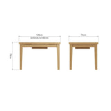 Oak & Hardwood Rustic 1.2m Extending Butterfly Dining Table