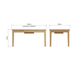 Oak & Hardwood Rustic 1.7m Extending Butterfly Dining Table