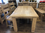 Weathered Oak Small Fixed Top Dining Table & 4 Dining Chairs