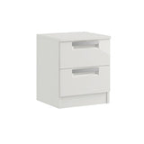 Milan High Gloss 2 Drawer Bedside Chest of Drawers