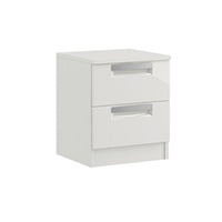 Milan High Gloss 2 Drawer Bedside Chest of Drawers