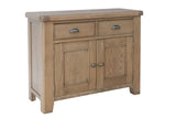 Warm Rustic Oak Effect 2 Drawer Sideboard