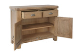 Warm Rustic Oak Effect 2 Drawer Sideboard