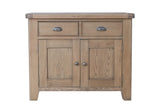 Warm Rustic Oak Effect 2 Drawer Sideboard