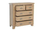 Warm Rustic Oak Effect 2 Over 3 Chest of Drawers