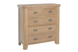 Warm Rustic Oak Effect 2 Over 3 Chest of Drawers