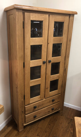 Weathered Oak Display Cabinet