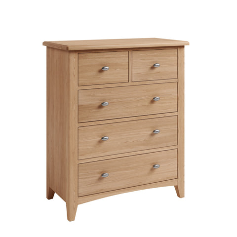 Light Oak 2 Over 3 Drawer Chest of Drawers