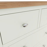 Fresh White with Oak Top 2 Over 3 Chest of Drawers
