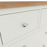 Fresh White with Oak Top 2 Over 3 Chest of Drawers