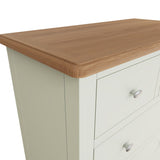 Fresh White with Oak Top 2 Over 3 Chest of Drawers