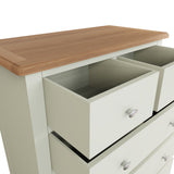 Fresh White with Oak Top 2 Over 3 Chest of Drawers