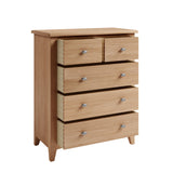 Light Oak 2 Over 3 Drawer Chest of Drawers