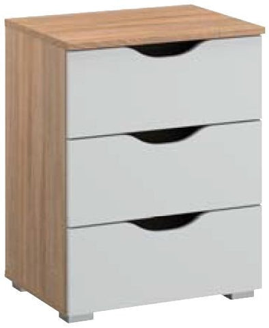 Attwood Alpine White 3 Drawer Bedside Chest of Drawers