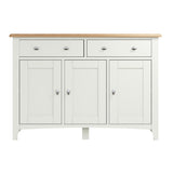 Fresh White with Oak Tops 3 Door Sideboard