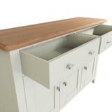 Fresh White with Oak Tops 3 Door Sideboard