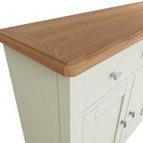 Fresh White with Oak Tops 3 Door Sideboard