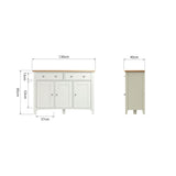Fresh White with Oak Tops 3 Door Sideboard