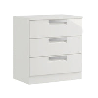 Milan High Gloss 3 Drawer Midi Chest of Drawers