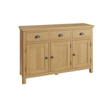 Oak & Hardwood Rustic 3 Drawer Sideboard