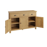 Oak & Hardwood Rustic 3 Drawer Sideboard