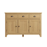 Oak & Hardwood Rustic 3 Drawer Sideboard