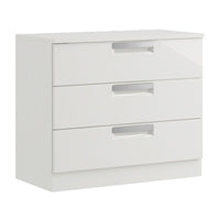 Milan High Gloss 3 Drawer Chest of Drawers