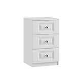 Lazio Sculptured Tall 3 Drawer Bedside Chest of Drawers