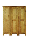 Weathered Distressed Rustic Reclaimed Oak 3 Door Wardrobe