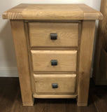 Weathered Oak 3 Drawer Bedside