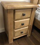 Weathered Oak 3 Drawer Bedside