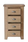 Warm Rustic Oak Effect 4 Drawer Chest of Drawers