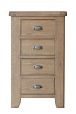 Warm Rustic Oak Effect 4 Drawer Chest of Drawers