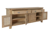 Warm Rustic Oak Effect 4 Door & 4 Drawer Sideboard