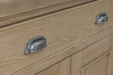 Warm Rustic Oak Effect 4 Door & 4 Drawer Sideboard