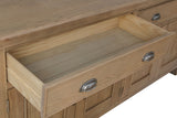 Warm Rustic Oak Effect 4 Door & 4 Drawer Sideboard