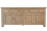 Warm Rustic Oak Effect 4 Door & 4 Drawer Sideboard
