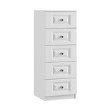 Lazio Sculptured 5 Drawer Narrow Chest of Drawers