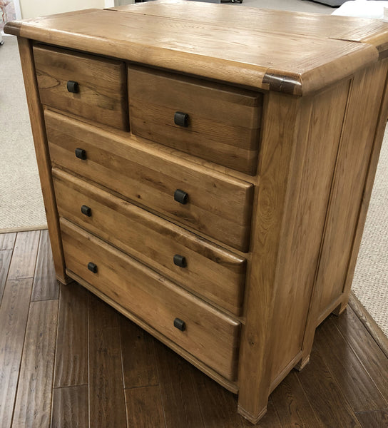 Weathered Oak 5 Drawer Chest of Drawers