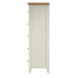 Fresh White with Oak Top 5 Drawer Narrow Chest of Drawers
