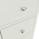 Fresh White with Oak Top 5 Drawer Narrow Chest of Drawers