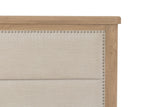 Warm Rustic Oak Effect Super King Size Bed Frame with Fabric Padded Headboard & Drawers