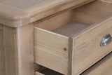 Warm Rustic Oak Effect 6 Drawer Wide Chest of Drawers